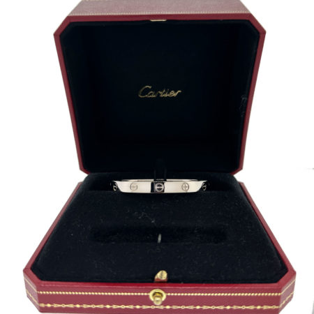 Cartier 18k White Gold Love Bracelet Size 16 W/ Box