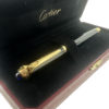 Cartier R De Cartier Ballpoint Pen Black Composite w/ Yellow Gold Finish