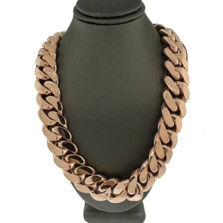 10k Rose Gold Cuban Link Chain Necklace 535.39 grams