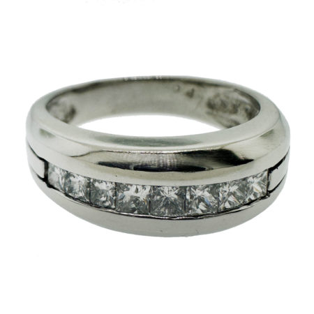 Platinum Men's Princess Cut Diamond Ring Approx. 0.50 CTW