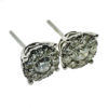 18k White Gold Diamond Pave Stud Earrings 1.01 CTW