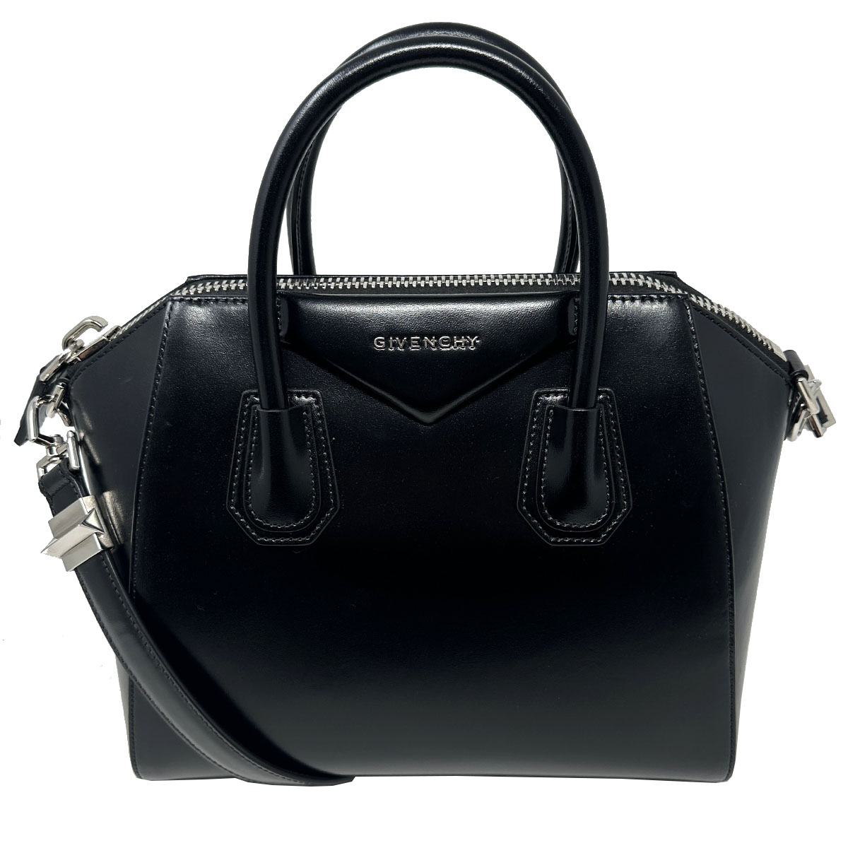Shop Givenchy Mini Antigona Bag In Crocodile Effect Leather