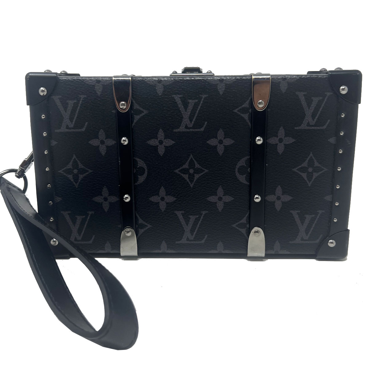 Louis Vuitton Monogram Eclipse Clutch Box Crossbody Bag in Black