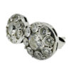 14k White Gold Bloomingdale's .25 Ct Center Stone Pave Surrounding Earrings