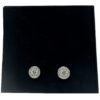 14k White Gold Bloomingdale's .25 Ct Center Stone Pave Surrounding Earrings