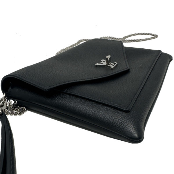 Louis Vuitton Mylockme Handbag Leather Black 19141726