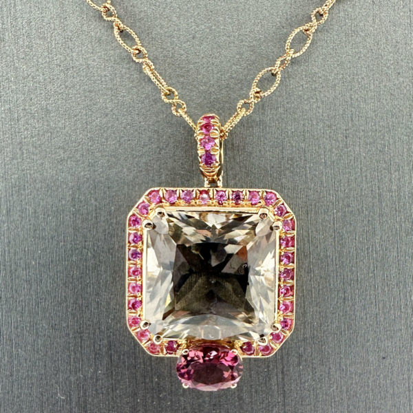 Louis Vuitton Pink Sapphire And Diamond Necklace Cost