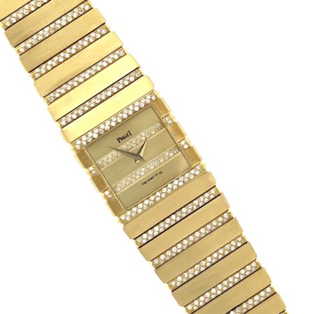 Vintage Piaget 18k Yellow Gold & Factory Set Diamond Watch