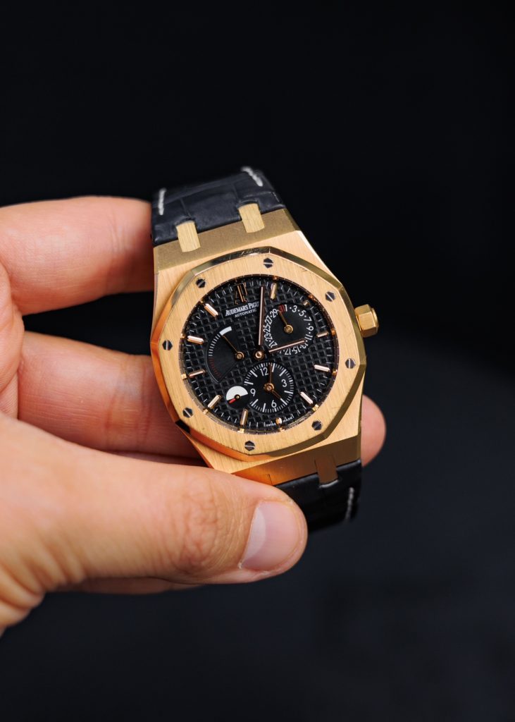 audemars dual time 39mm rose gold