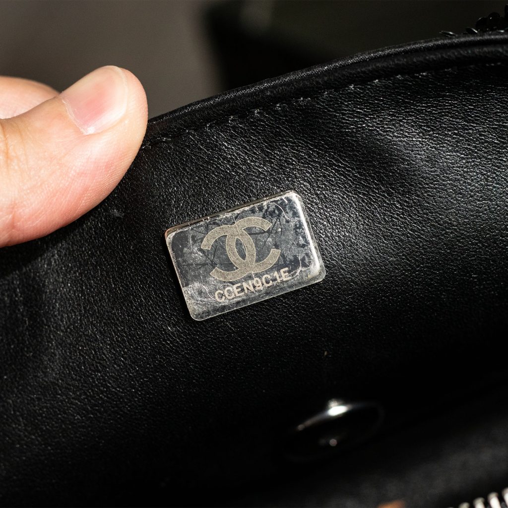 Chanel 2024 Special Black & White Sequin Ribbon Handbag