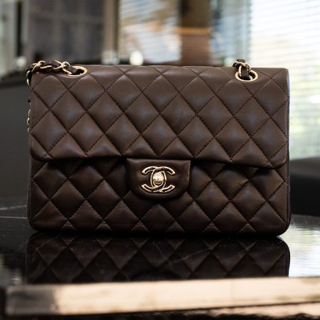 Chanel Classic Double Flap Dark Brown Lambskin Handbag