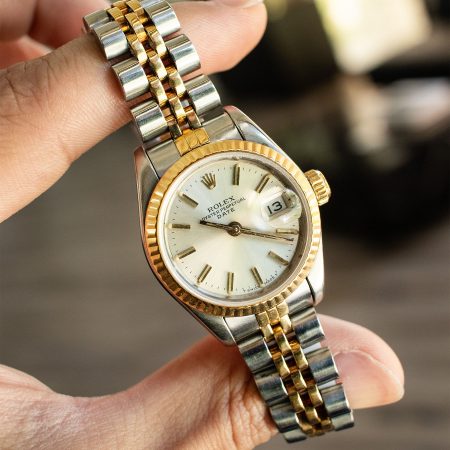 Rolex 69173 Date Two Tone Silver Dial Ladies Watch