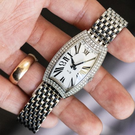 Bedat & Co. No.3 Stainless Steel Factory Diamond White Roman Dial Watch