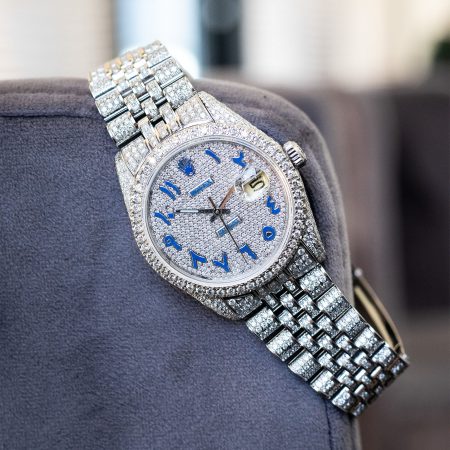 Rolex Datejust All Diamond Bustdown Arabic Dial Steel Watch