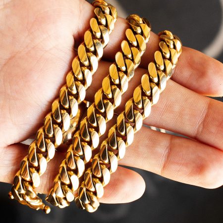 10k Yellow Gold 8mm Cuban Link Chain Necklace