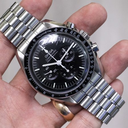Omega Speedmaster Hesalite Black Dial Stainless Steel Watch