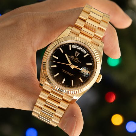 Rolex 228238 Day-Date 40 Black Motif Dial Yellow Gold Watch
